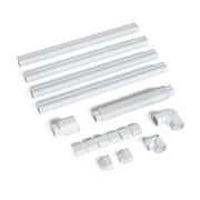 Cooper & Hunter 16ft White Plastic PVC Decorative Line Set Cover Kit 3” Wide for Mini Split and Central AC