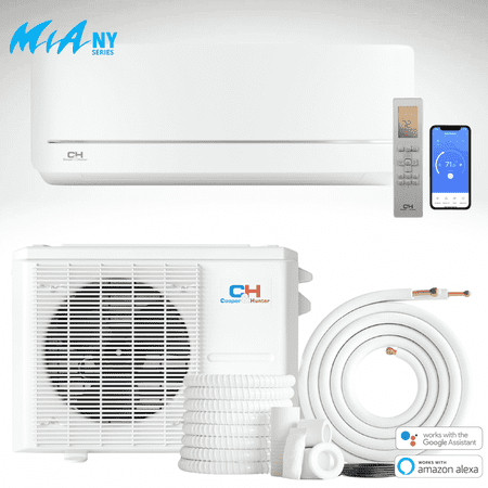 Cooper & Hunter 18000 BTU 230V Wall Mounted Mini Split Heat Pump Air Conditioner With 16ft Kit Cover 1000 Sq Ft WiFi