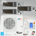 thumbnail image 1 of Cooper & Hunter 28000 BTU 230V Slim Ducted Tri 3 Zone Mini Split Heat Pump Air Conditioner 9K+9K+9K Cover 1200 Sq Ft, 1 of 15