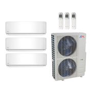Cooper & Hunter 30,000 Btu 21.5 Seer 3-Zone Ductless Mini Split Heat Pump System - CH48MSPH230VO-(2) CH-09MSPHWM-CH-12MSPHWM