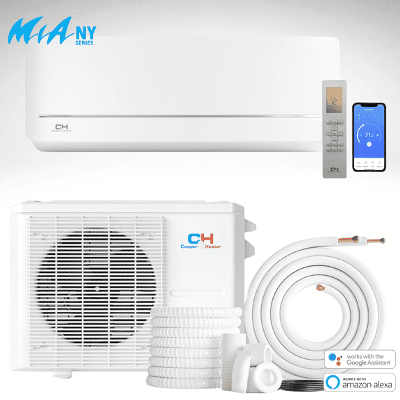 Cooper & Hunter 6000 BTU 115V Wall Mounted Mini Split Heat Pump Air Conditioner With 16ft Kit Cover 250 Sq Ft WiFi