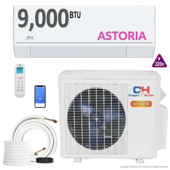 Cooper & Hunter 9000 BTU HYPER Mini Split Air Conditioner Heat Pump 25 Seer 220v 7 year warranty