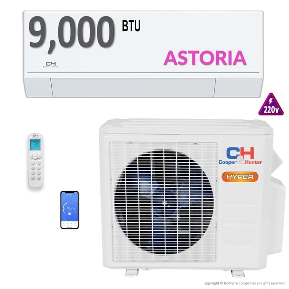 Cooper & Hunter 9000 BTU HYPER Mini Split Air Conditioner Heat Pump 25 Seer 220v 7 year warranty