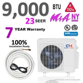 Cooper & Hunter 9000 BTU Mini Split Air Conditioner Heat Pump Ductless 18 Seer
