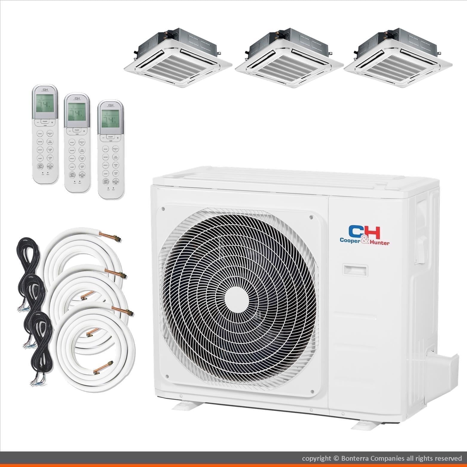 Cooper & Hunter Dual 3 Zone Mini Split Air Conditioner Heat Pump 9000 ...