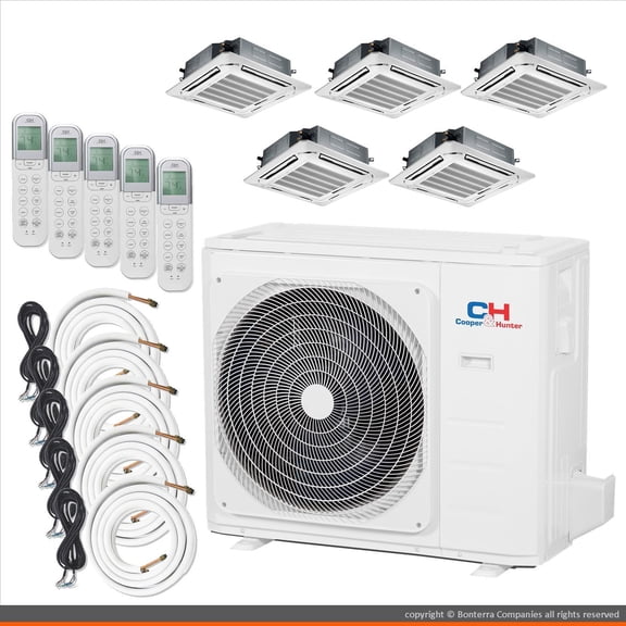 Cooper & Hunter Mini Split AC Heat Pump 5 Zone 9000 12000 12000 12000 12000 BTU 22.4 Seer