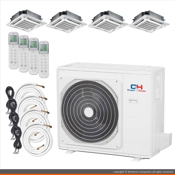 Cooper & Hunter Mini Split AC Heat Pump 5 Zone 9000 18000 18000 18000 BTU