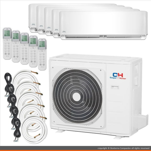 Cooper & Hunter Mini Split AC Heat Pump 5 Zone 9000 9000 9000 12000 12000 BTU 22.4 Seer