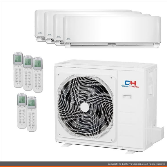 Cooper & Hunter Mini Split AC Heat Pump 5 Zone 9000 9000 9000 9000 24000 BTU 22.4 Seer