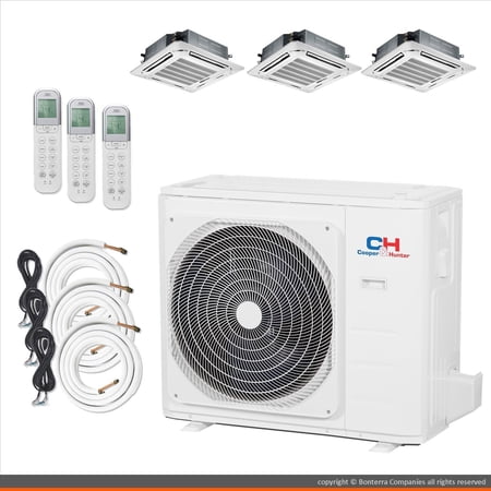 Cooper & Hunter Mini Split AC Heat Pump Ductless 3 Zone 12000 12000 24000 BTU