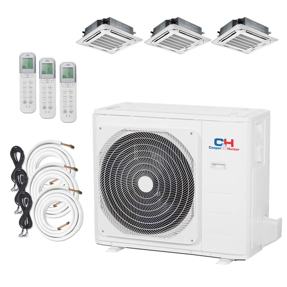 Cooper & Hunter Mini Split AC Heat Pump Ductless 3 Zone 9000 12000 12000 BTU 23.8 Seer