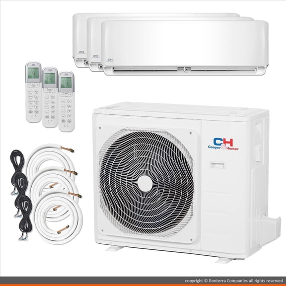 Cooper & Hunter Mini Split AC Heat Pump Ductless 3 Zone 9000 12000 24000 BTU 22.5 Seer