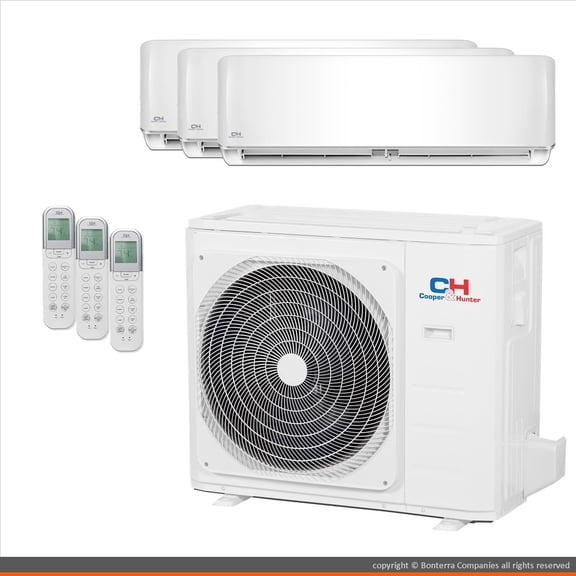 Cooper & Hunter Mini Split AC Heat Pump Ductless 3 Zone 9000 18000 24000 BTU
