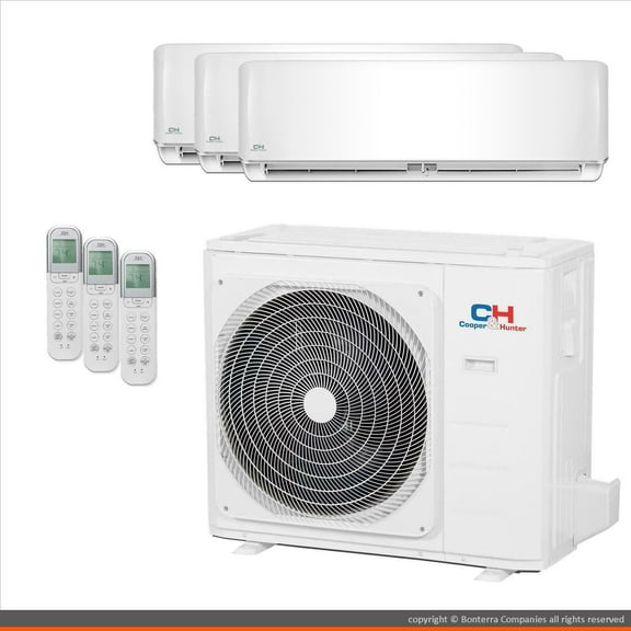 Cooper & Hunter Mini Split AC Heat Pump Ductless 3 Zone 9000 9000 9000 BTU 23.8 seer