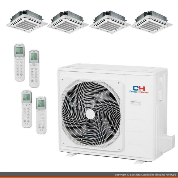 Cooper & Hunter Mini Split AC Heat Pump Multi 4 Zone 9000 9000 12000 24000 BTU 22.4 Seer