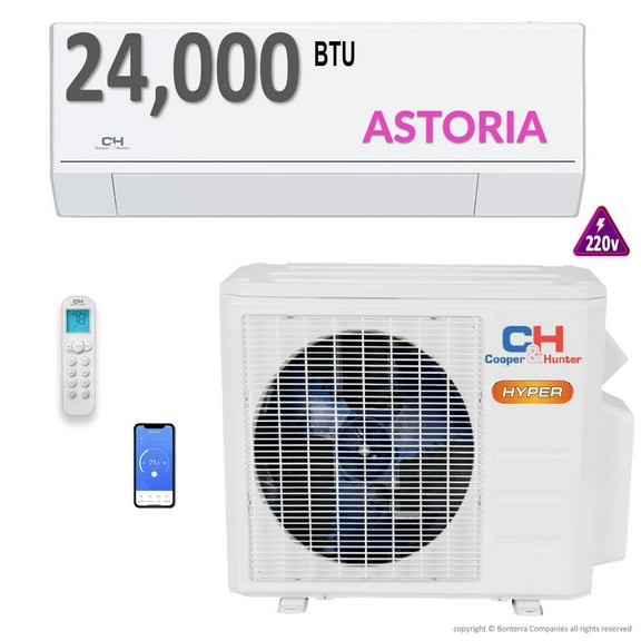 Cooper & Hunter Mini Split AC Heat Pump Single Zone 24000 BTU 220V