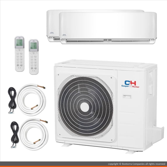 Cooper & Hunter Mini Split Air Conditioner Heat Pump Multi 2 Zone 9000 24000 BTU 23 Seer