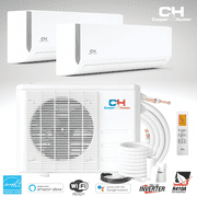 Cooper & Hunter Olivia 18000 BTU Energy Efficient AC Heating Unit, WiFi Enabled Mini Split Air Conditioner, White