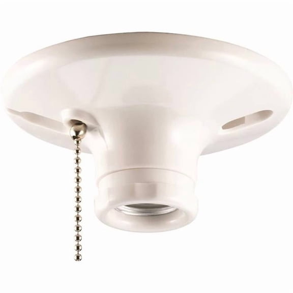 Cooper Industries 9235367 660W & 250V Medium Base Pull Chain Ceiling Lamp Holder, White