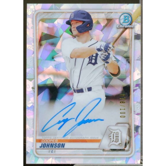 Cooper Johnson 2020 Bowman Chrome Prospect Autographs Atomic Refractors #CPACJ