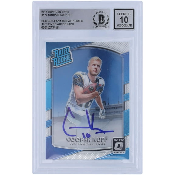Cooper Kupp Los Angeles Rams Autographed 2017 Panini Donruss Optic Rated Rookie #179 Beckett Fanatics Witnessed Authenticated 10 Rookie Card - Fanatics Authentic Certified