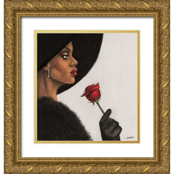 Cooper, Laurie 12x13 Gold Ornate Wood Framed with Double Matting Museum Art Print Titled - Rosé