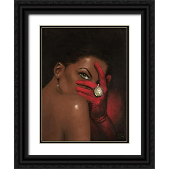 Cooper, Laurie 12x14 Black Ornate Wood Framed with Double Matting Museum Art Print Titled - Red Velvet