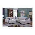 thumbnail image 1 of Cooper Light Gray Linen Fabric Sectional Sofa Chaise w/ Ottoman and Cupholder, 1 of 1