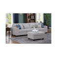 thumbnail image 1 of Cooper Light Gray Linen 4-Seater Sofa with Ottoman and Cupholder, 1 of 1