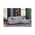 thumbnail image 1 of Cooper Light Gray Linen Fabric Sectional Sofa Chaise with Cupholder and Pillows, 1 of 1
