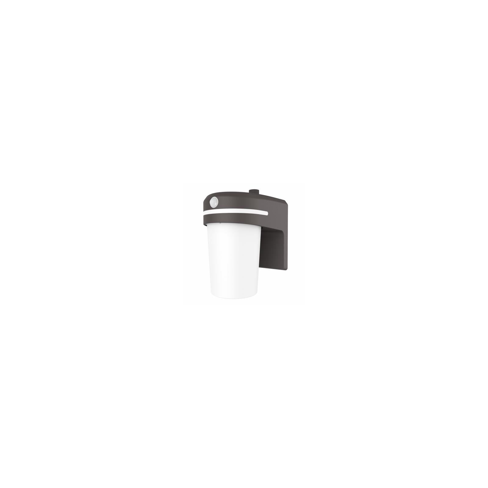 Bronze Motion Sensor Outdoor LED Sconce with White Polycarbonate Shade