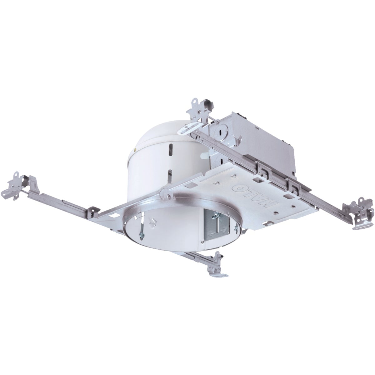 6-Inch White and Chrome Shallow Recessed Light Housing