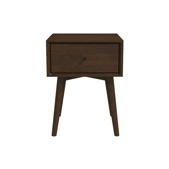 Cooper Mid Century Modern Walnut Nightstand Bed Side Tables with 1 Drawers