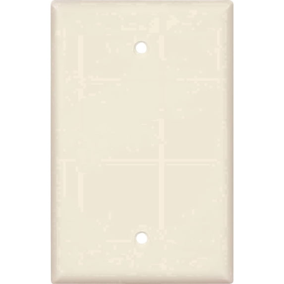 Cooper Wiring Devices PJ13LA 1-Gang Blank Wall Plate, Unbreakable Thermoplastic, Mid-Size Cover, Box Mount, Light Almond