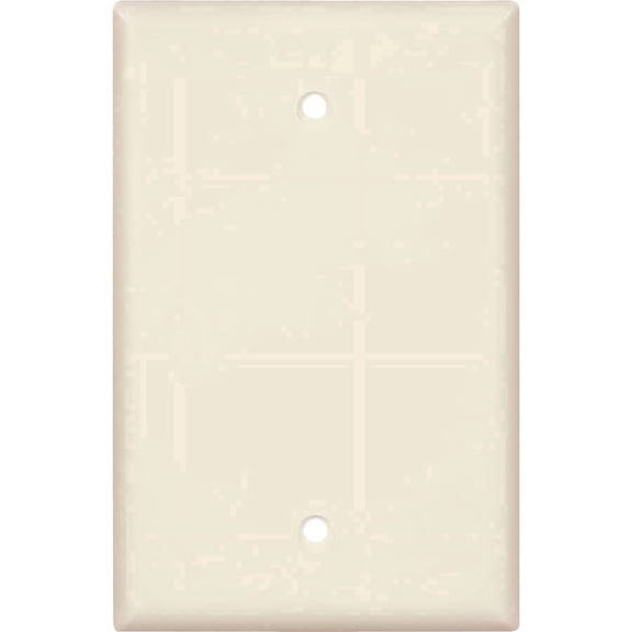 Cooper Wiring Devices PJ13LA 1-Gang Blank Wall Plate, Unbreakable Thermoplastic, Mid-Size Cover, Box Mount, Light Almond