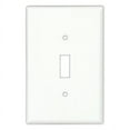 thumbnail image 1 of Cooper PJ1W White Mid-Size Unbreakable Single Gang Toggle Light Switch Wall Plate, 1 of 2