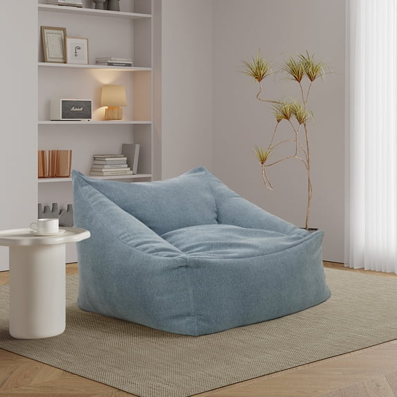 Overman USA Cooper Soft Filled Dorm Bean Bag Chair - Chloe Sky