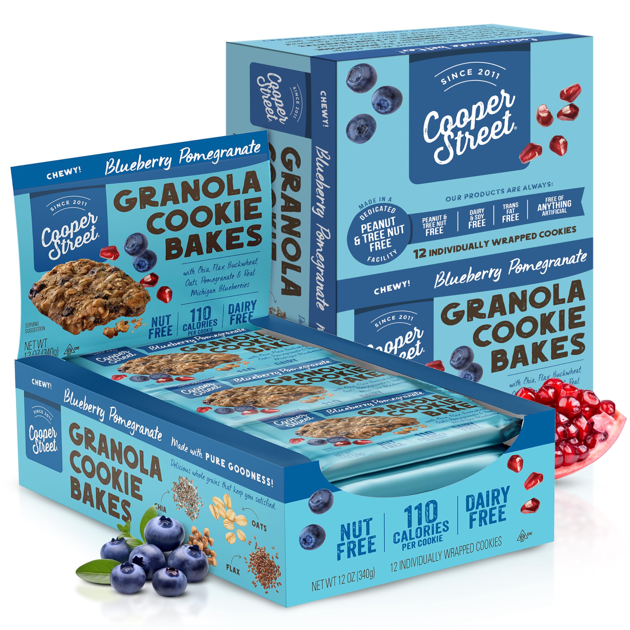 Cooper Street Chewy Granola Bakes, Blueberry Pomegranate Oatmeal to