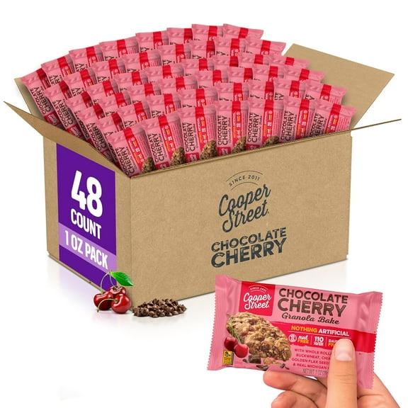 Cooper Street Individually Wrapped Chewy Granola Bars Bulk - 1 Oz 48 Pack - Chocolate Cherry