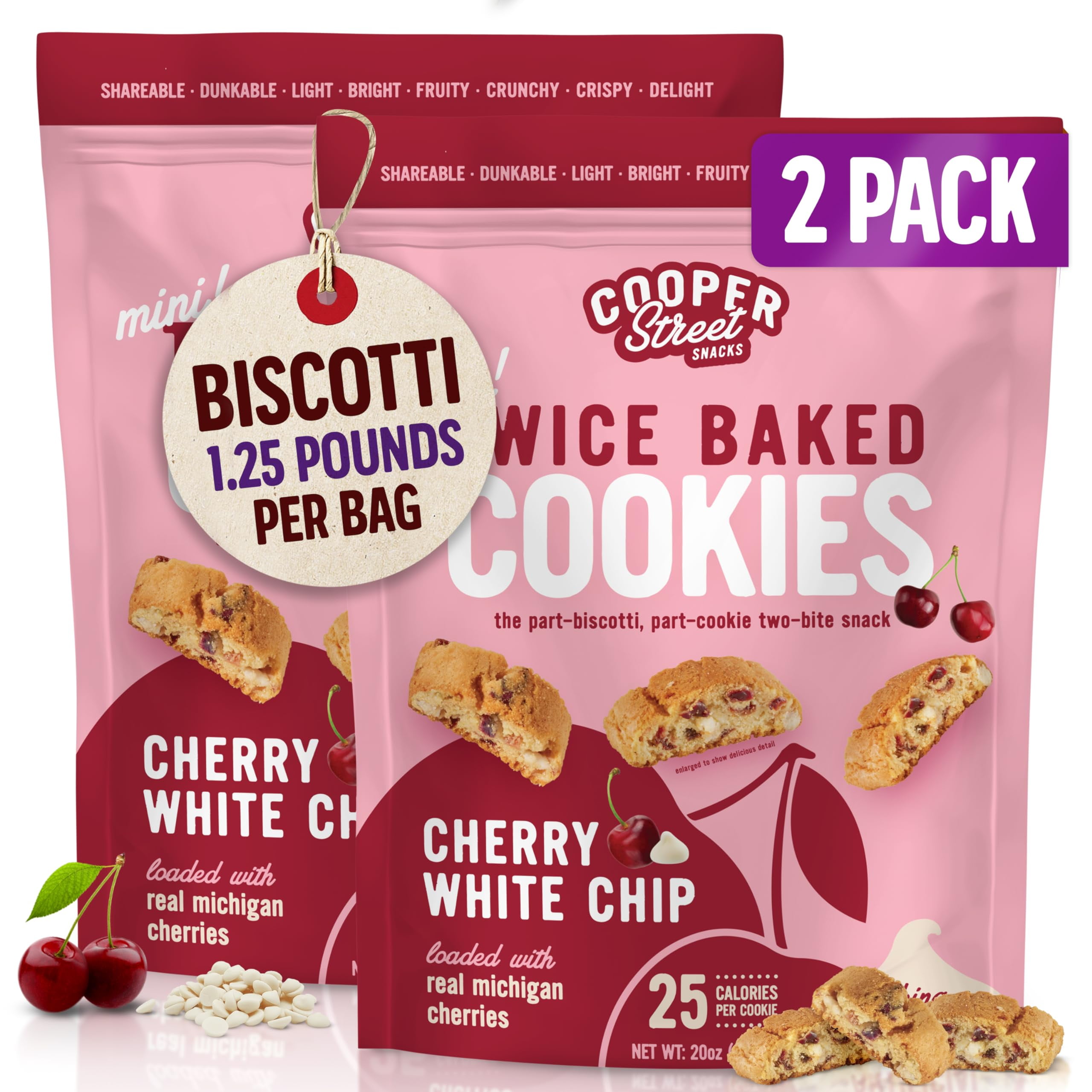 Cooper Street Twice Baked AIF4 Mini Biscotti Italian Style Chocolate