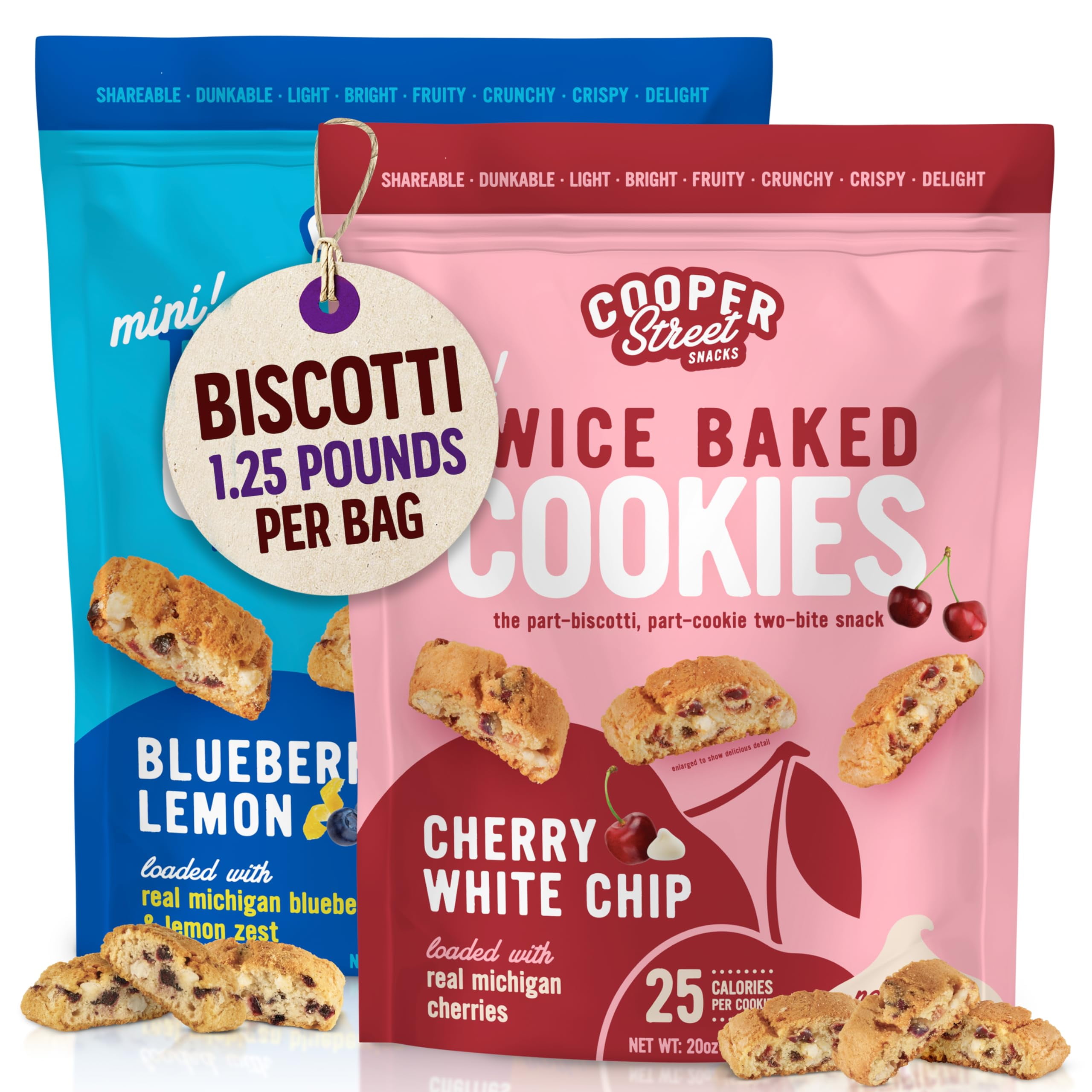 Cooper Street Twice Baked Italian TSF11Biscotti Cookies Crispy, and
