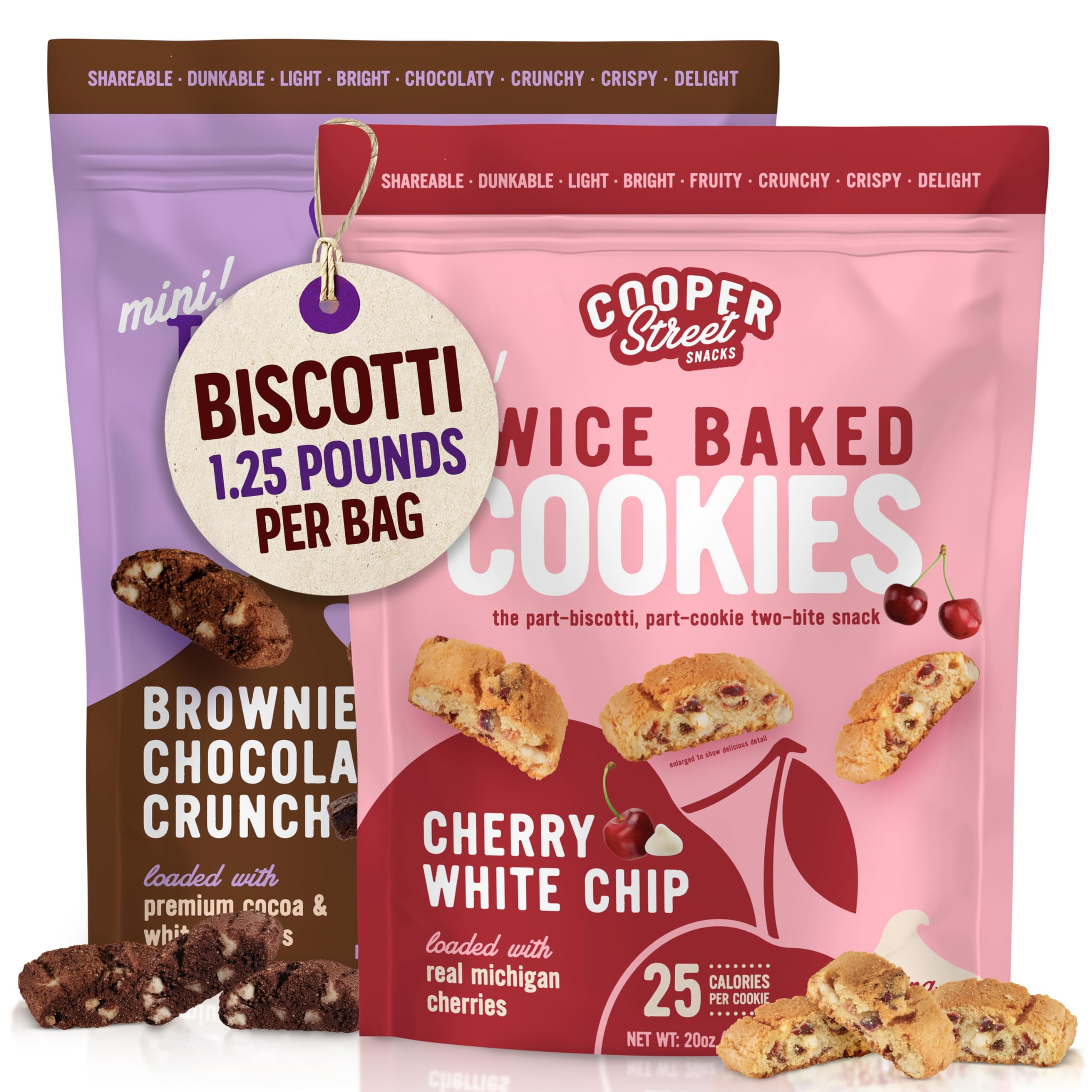 Cooper Street Twice Baked MMF7 Italian Biscotti Cookies, Dairy Low