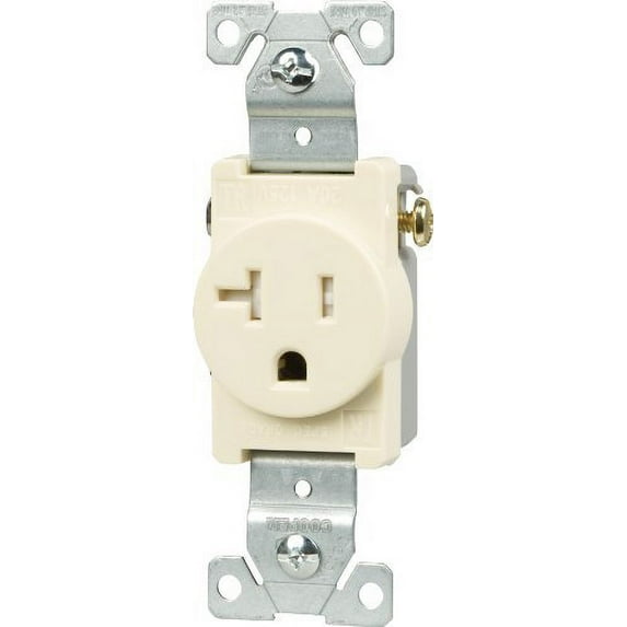 Cooper TR1877LA Light Almond Tamper Resistant Commercial Grade Single Receptacle 20A 125V