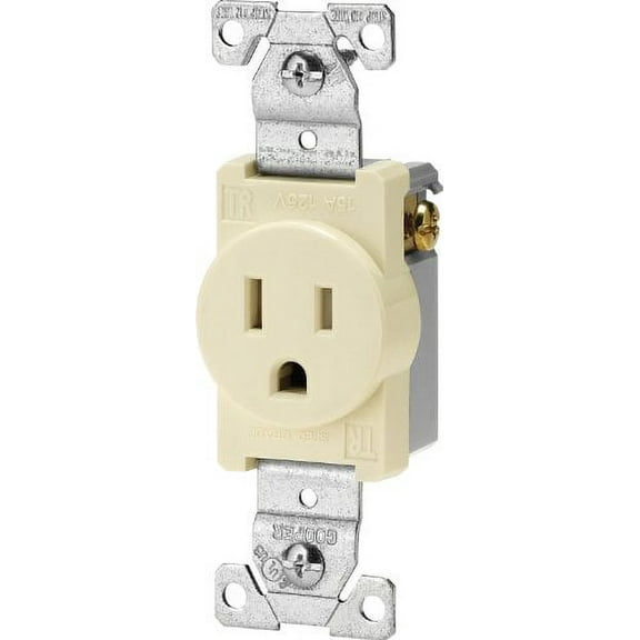 Cooper TR817A Almond Heavy Duty Tamper Resistant Single Receptacle 15A 125V