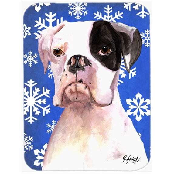 Cooper Winter Snowflakes Boxer Glass Cutting Board - Large