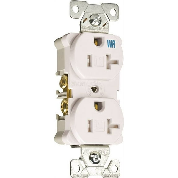 Eaton TWRBR20WBXSP 20-Amp Commercial Grade Tamper and Weather Resistant Duplex Receptacle, White
