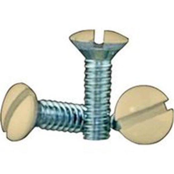 Cooper BP231V Ivory Toggle and Receptacle Wallplate 1/2" Screws (Pack of 10)
