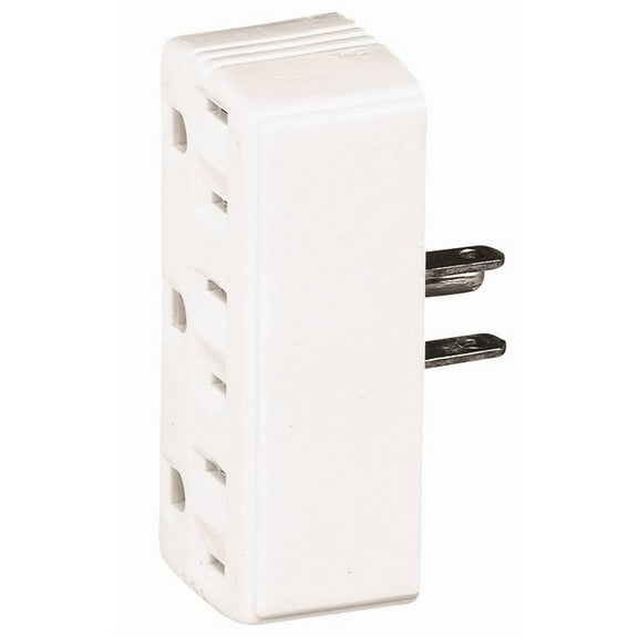 Cooper Wiring 1147W-BOX 3 Outlet 3 Wire Ground Adapter - White