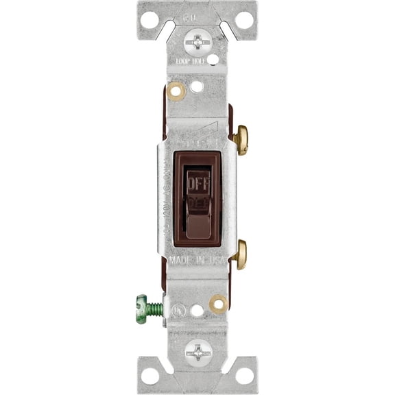 Cooper Wiring 1301-7B Single Pole Grnded Toggle Switche Brown