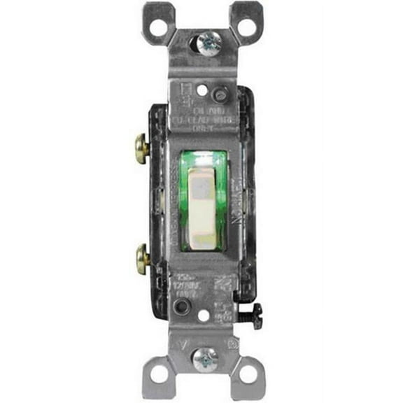 Cooper Wiring 1301-7LTVBOX Ivoryy Lighted Grounding Quiet Toggle Switch